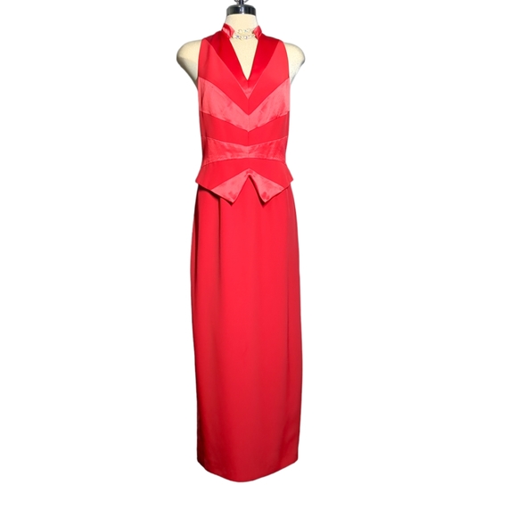 Jhoseff Ribboff  Red Satin Formal Elegant Dress.    Size 10 - Picture 7 of 16